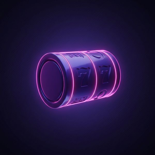 Glowing slot-reel cylinder with pink neon outline